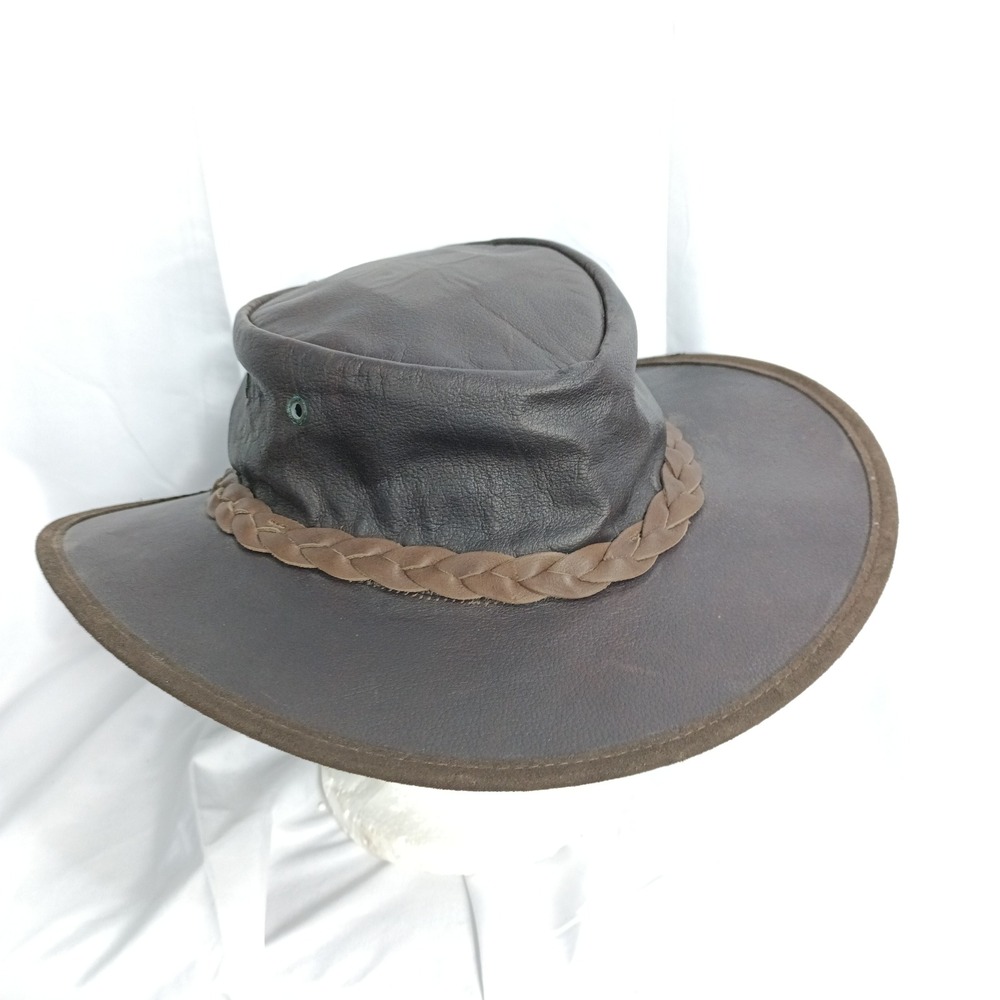 Barmah Hats 1019 Sundowner Brown Kangaroo Leather Waterproof Outback Hat Mens XL